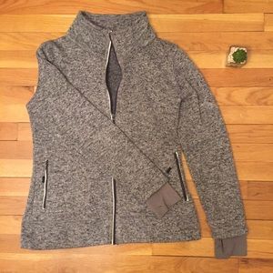 Eddie Bauer Grey Fleece Woven Jacket Size L